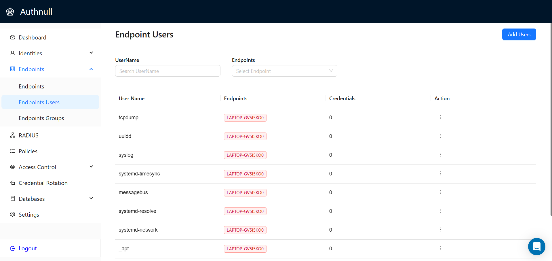 View Endpoint Users